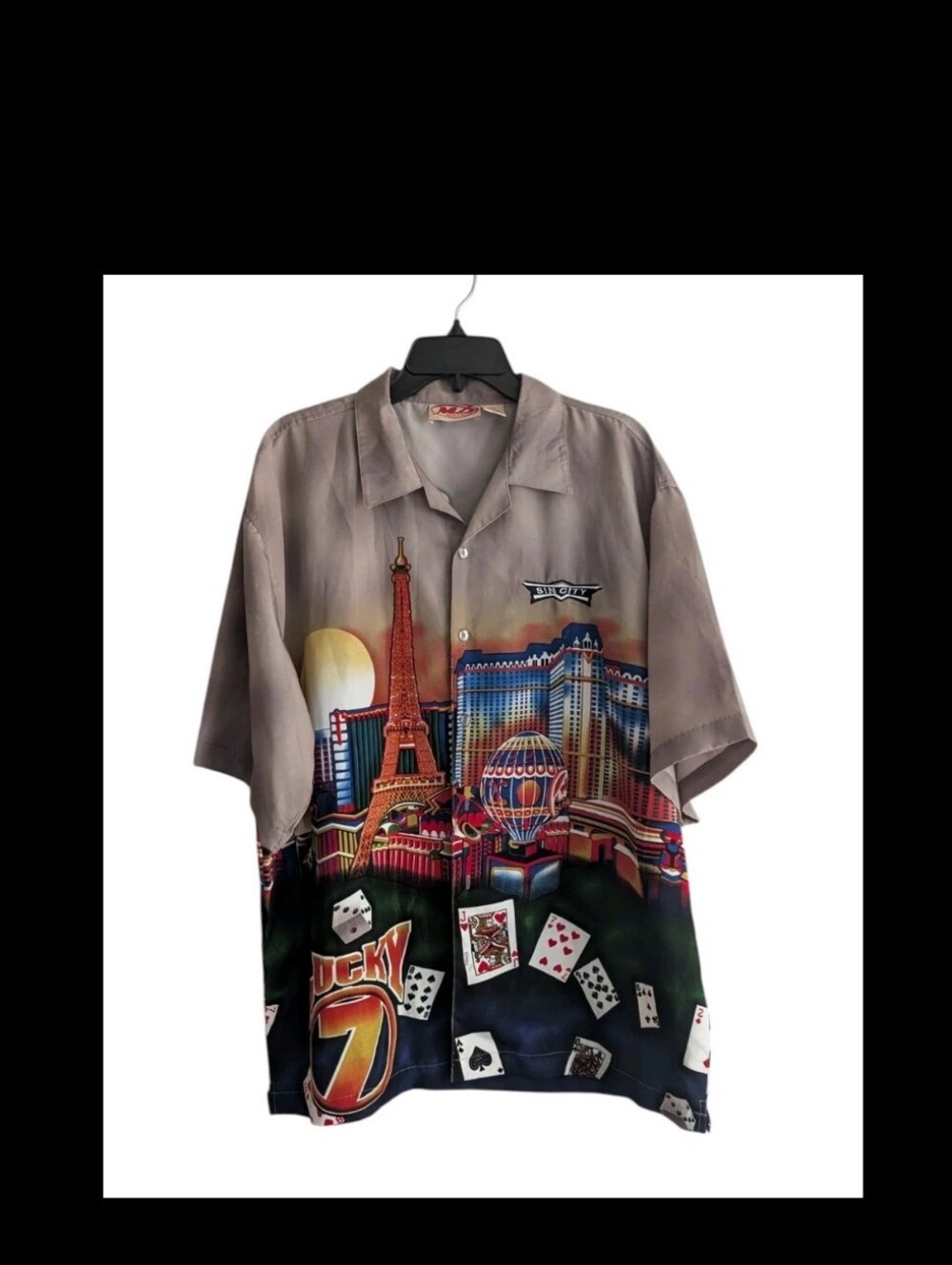 Malibu Dreams Men’s  Las Vegas Casino Themed  SS Woven Button-Up Sz.XL